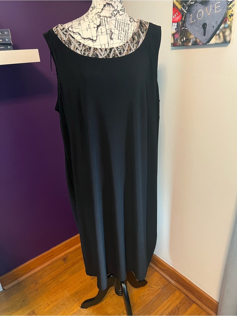 R&M Richards Black Sleeveless Women's Dress